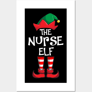 Nurse Elf Matching Family Christmas Posters and Art